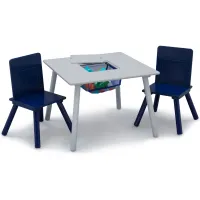Table and Two Chair Set with Storage by Delta Children in Gray/Blue by Delta Children