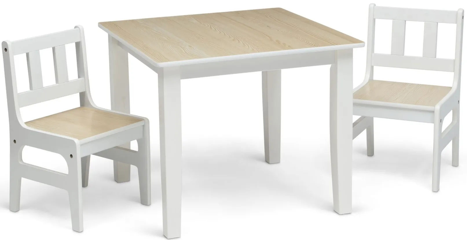 Table and Two Chair Set by Delta Children in Natural/White by Delta Children