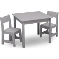 MySize Wood Table and Two Chair Set by Delta Children in Gray by Delta Children