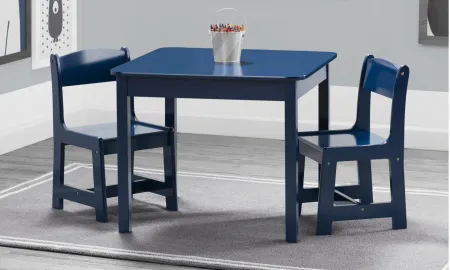 MySize Wood Table and Two Chair Set by Delta Children in Deep Blue by Delta Children