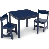 MySize Wood Table and Two Chair Set by Delta Children in Deep Blue by Delta Children