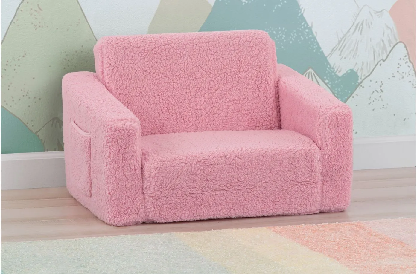 Delta Children Kids' Cozee Flip-Out Faux Shearling 2-in-1