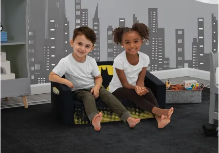 Batman Cozee Flip-Out Kids Sofa 2-in-1 Convertible Sofa to Lounger by Delta Children in Black/Batman by Delta Children