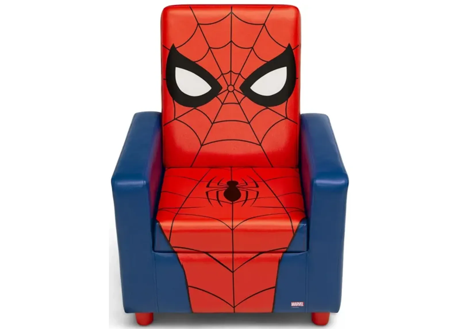 Spider-Man High Back Upholstered Kids Chair by Delta Children in Blue by Delta Children