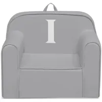 Cozee Monogrammed Chair Letter "I" in Light Gray by Delta Children