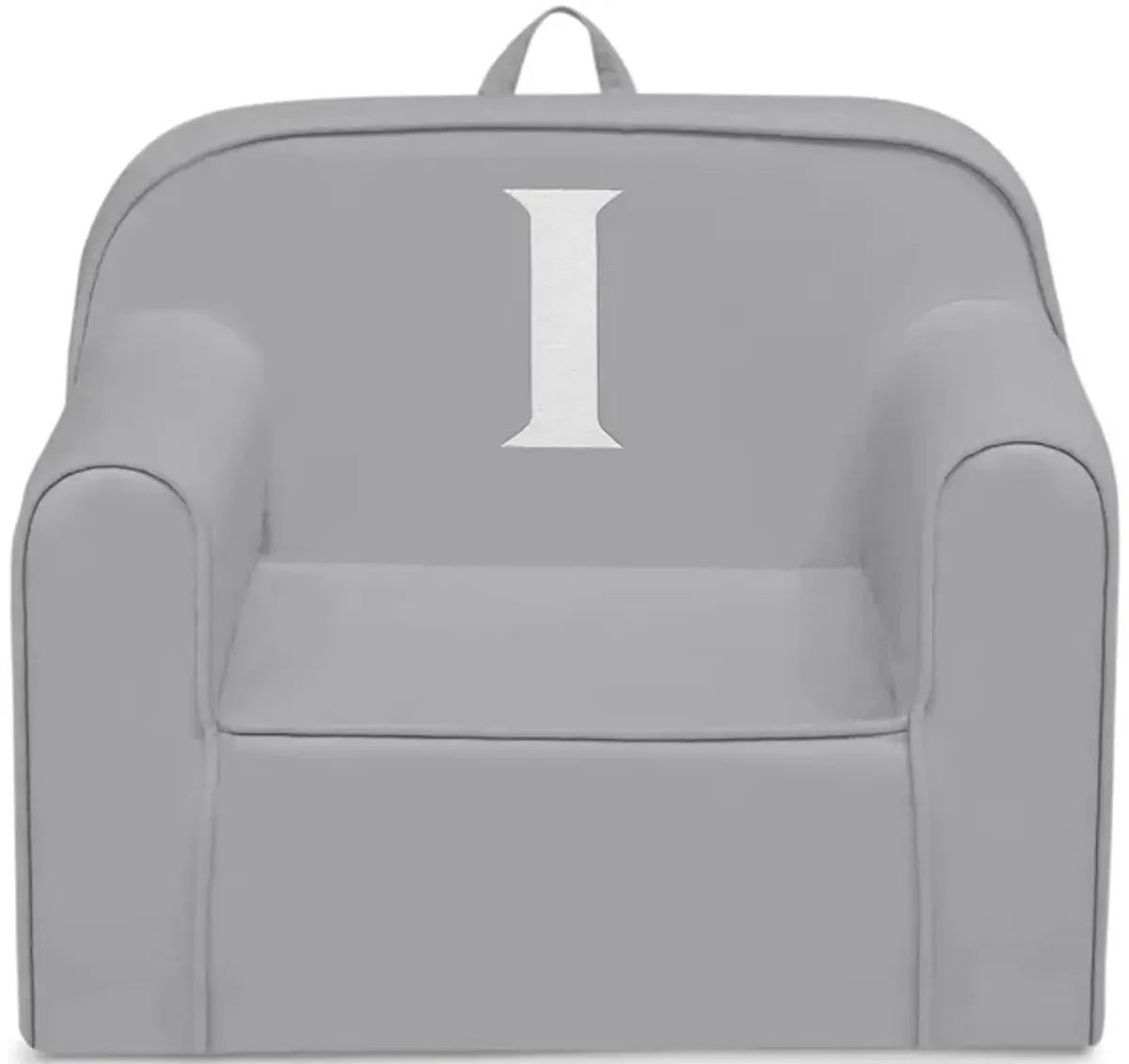 Cozee Monogrammed Chair Letter "I" in Light Gray by Delta Children