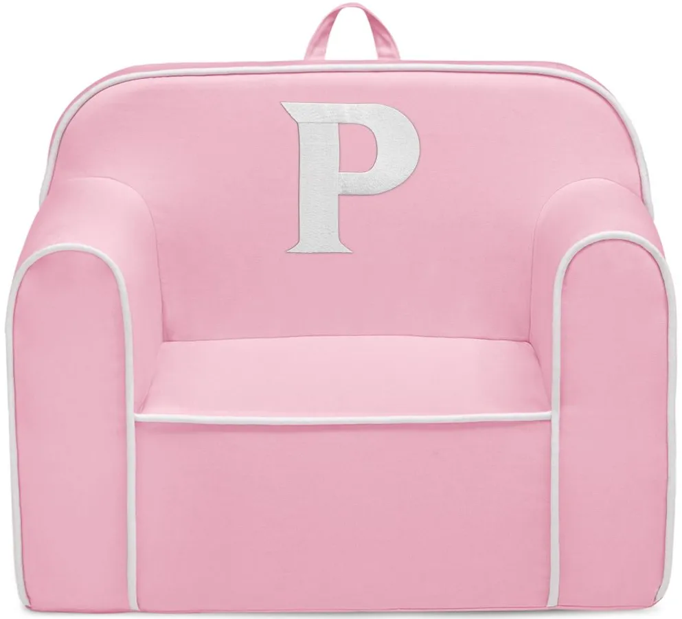 Cozee Monogrammed Chair Letter "P" in Pink/White by Delta Children