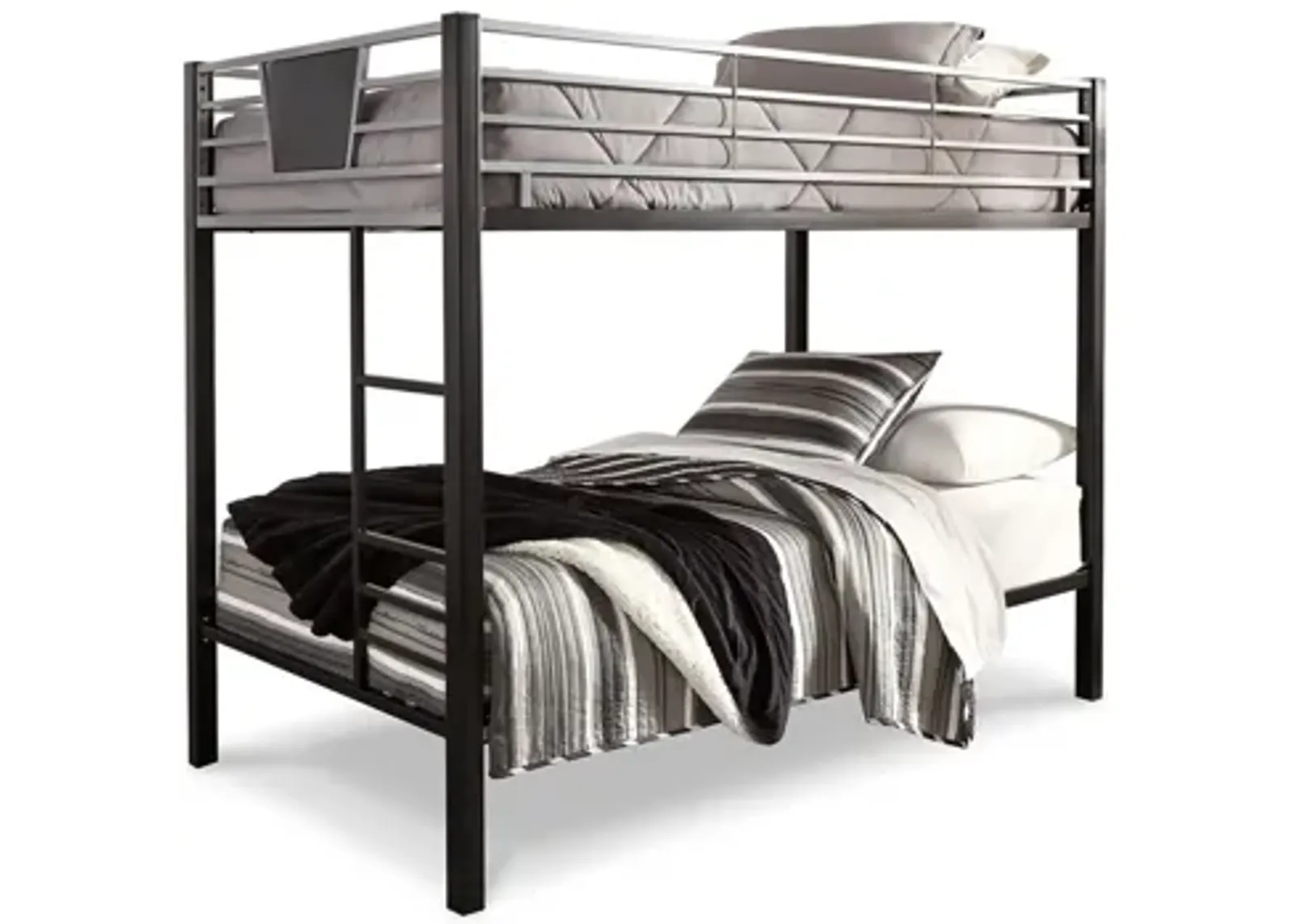 Dinsmore Twin Bunk Bed with Ladder in Black/Gray by Ashley Furniture