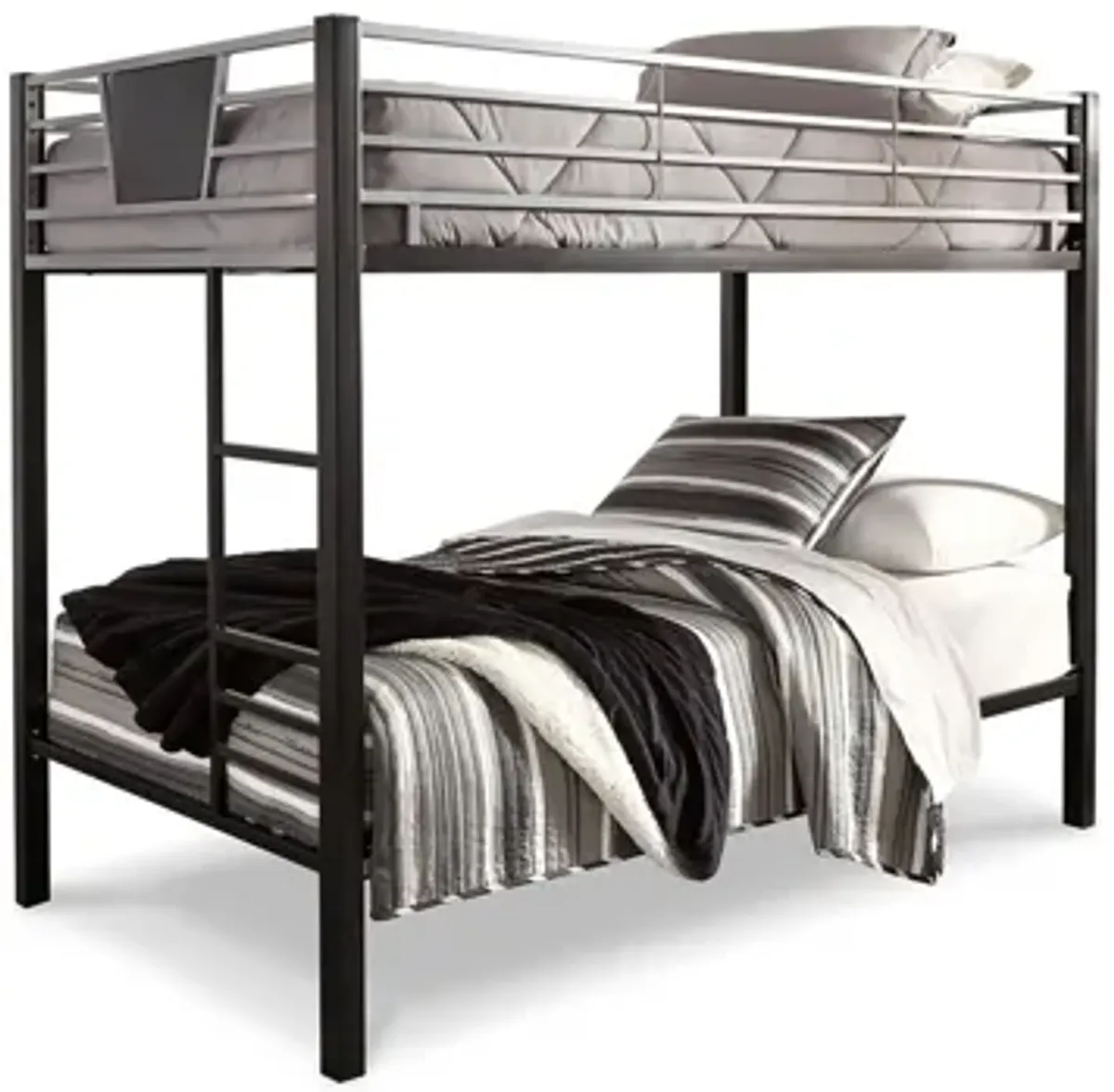 Dinsmore Twin Bunk Bed with Ladder in Black/Gray by Ashley Furniture