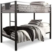Dinsmore Twin Bunk Bed with Ladder in Black/Gray by Ashley Furniture