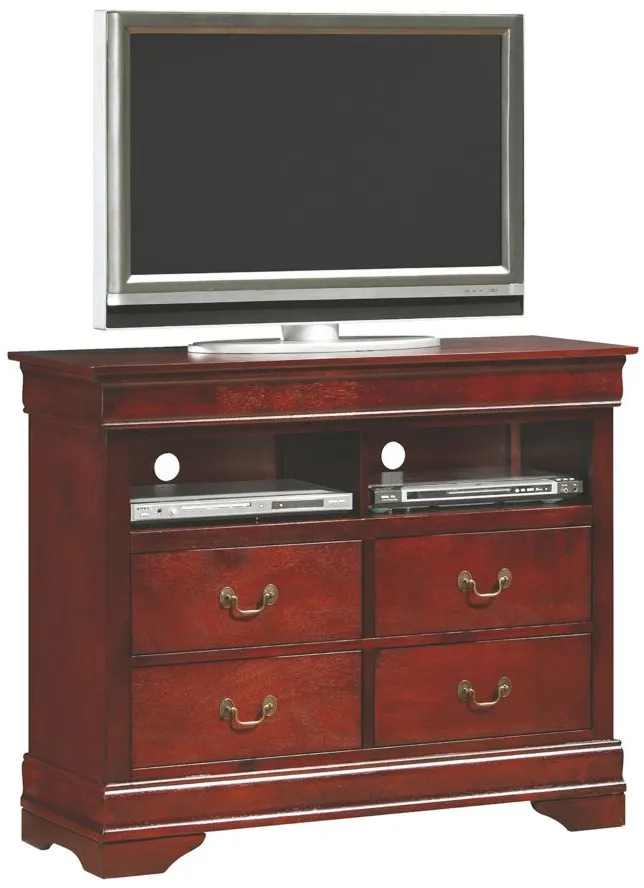 Rossie Media Chest in Cherry by Glory Furniture