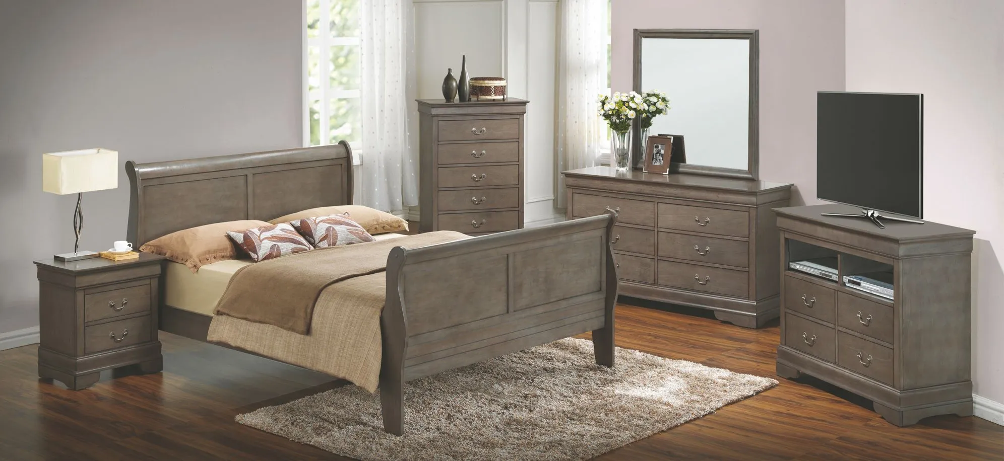 Rossie Media Chest in Gray by Glory Furniture