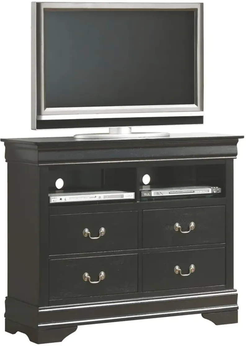 Rossie Media Chest in Black by Glory Furniture
