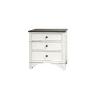 Colette 3-Drawer Nightstand w/ Dual USB Charger in Feathered White/Rich Charcoal by Riverside Furniture