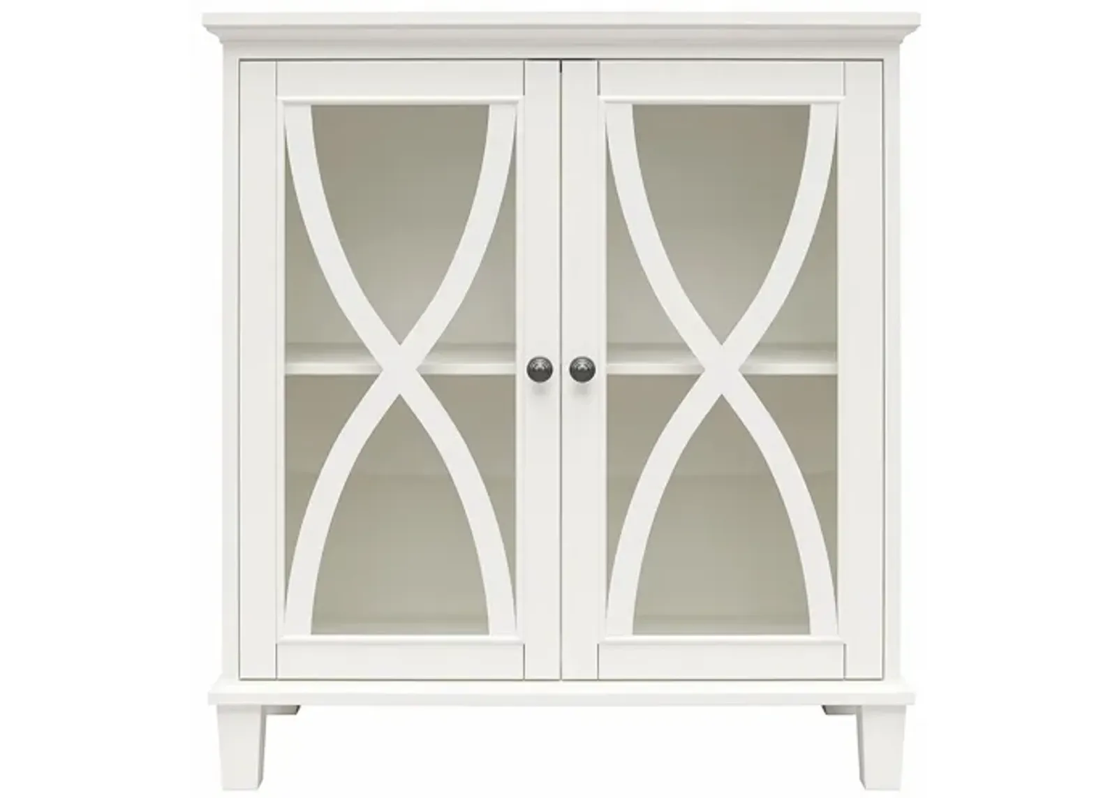 Celeste Glass Door Accent Cabinet in White by DOREL HOME FURNISHINGS