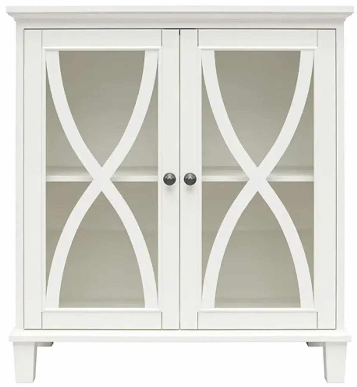 Celeste Glass Door Accent Cabinet in White by DOREL HOME FURNISHINGS