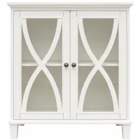 Celeste Glass Door Accent Cabinet in White by DOREL HOME FURNISHINGS