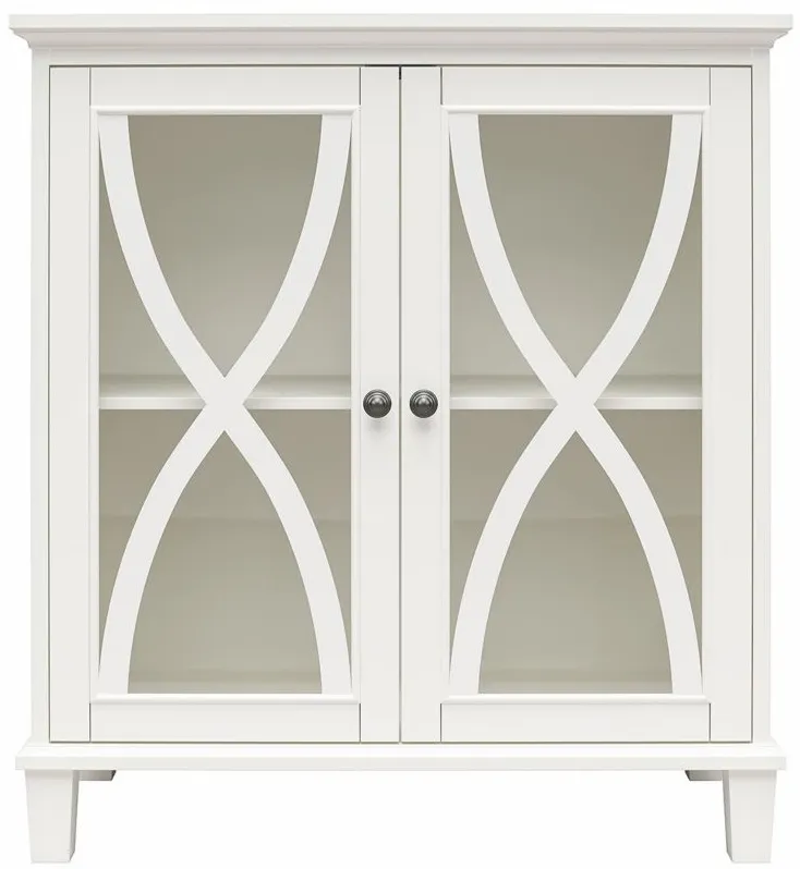 Celeste Glass Door Accent Cabinet in White by DOREL HOME FURNISHINGS