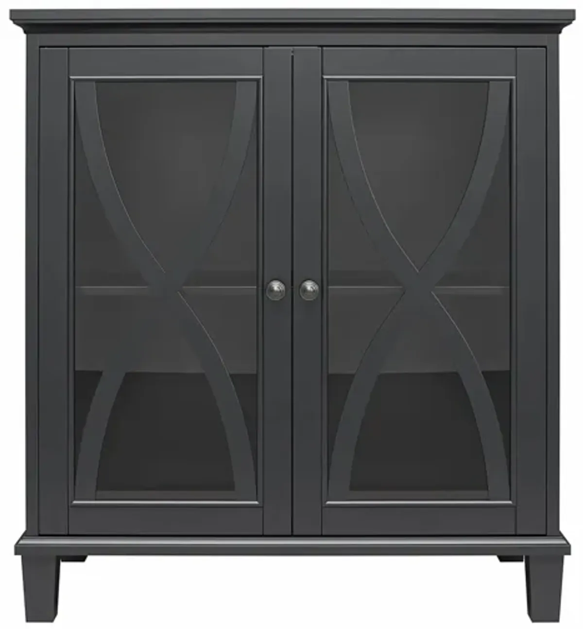 Celeste Glass Door Accent Cabinet in Black by DOREL HOME FURNISHINGS