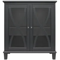 Celeste Glass Door Accent Cabinet in Black by DOREL HOME FURNISHINGS