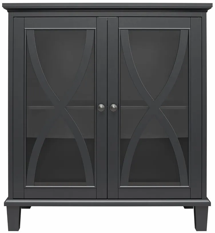 Celeste Glass Door Accent Cabinet in Black by DOREL HOME FURNISHINGS
