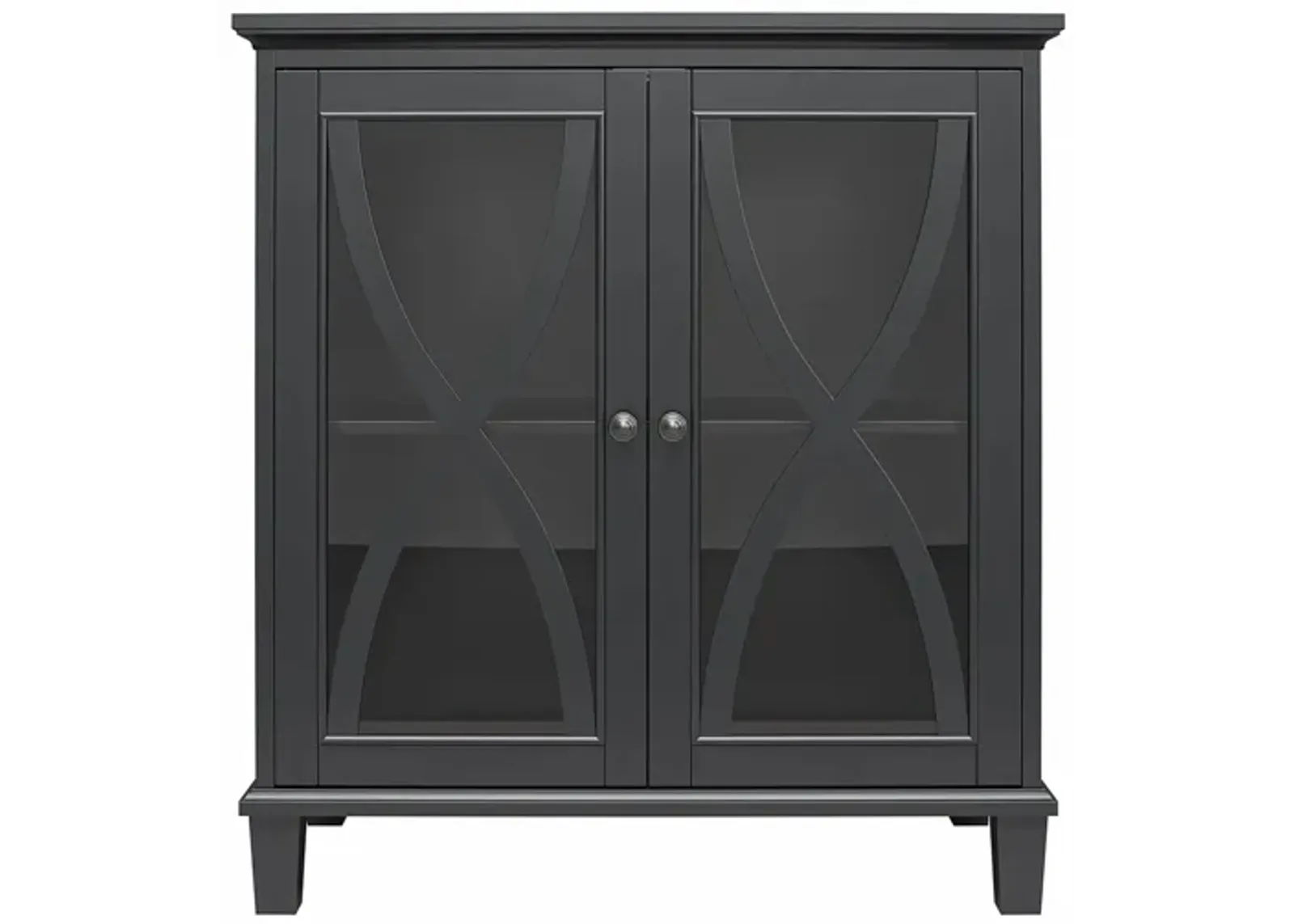 Celeste Glass Door Accent Cabinet in Black by DOREL HOME FURNISHINGS