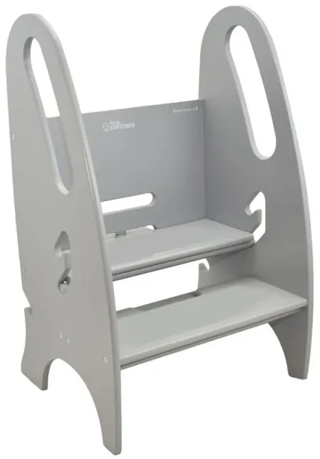 Little Partners 3-in-1 Growing Step Stool in Silver Drop by BK Furniture