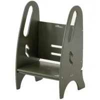 Little Partners 3-in-1 Growing Step Stool in Olive Green by BK Furniture