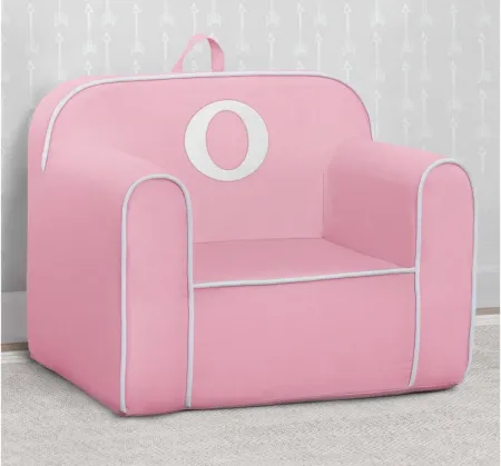 Cozee Monogrammed Chair Letter "O" in Pink/White by Delta Children