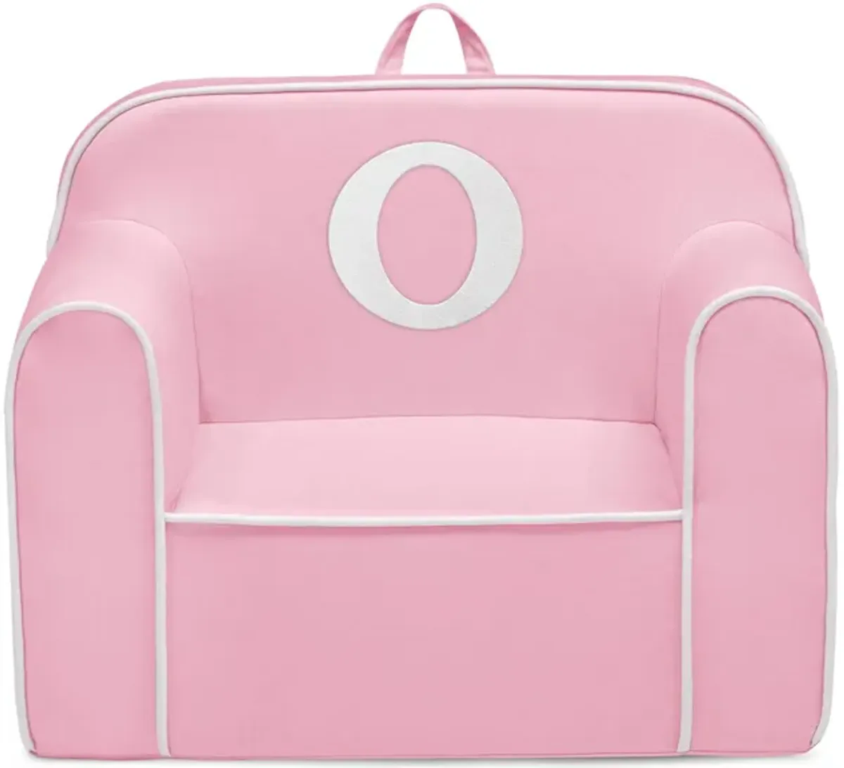 Cozee Monogrammed Chair Letter "O" in Pink/White by Delta Children