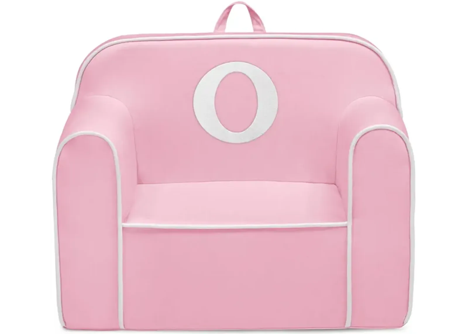 Cozee Monogrammed Chair Letter "O" in Pink/White by Delta Children