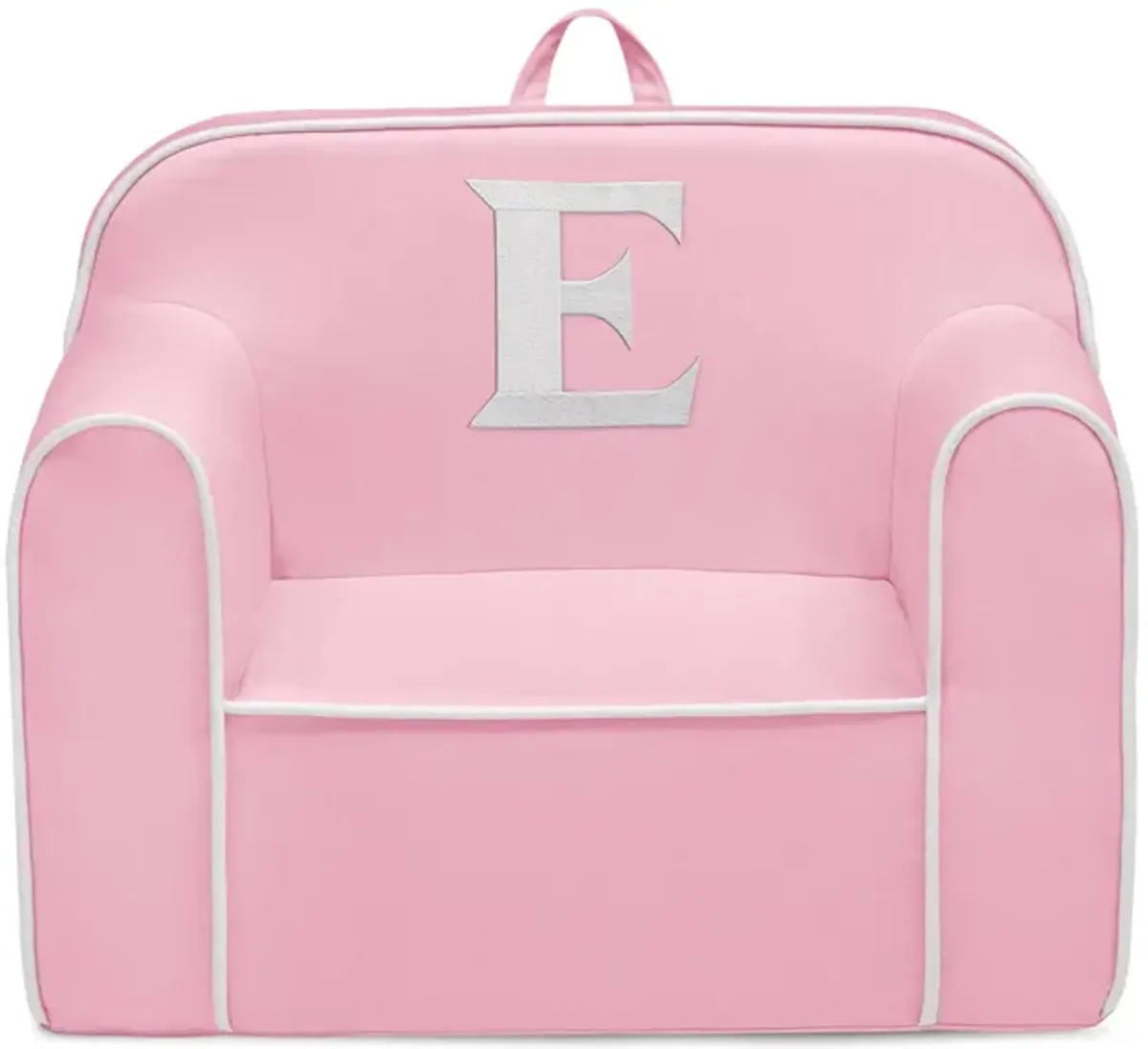 Cozee Monogrammed Chair Letter "E" in Pink/White by Delta Children