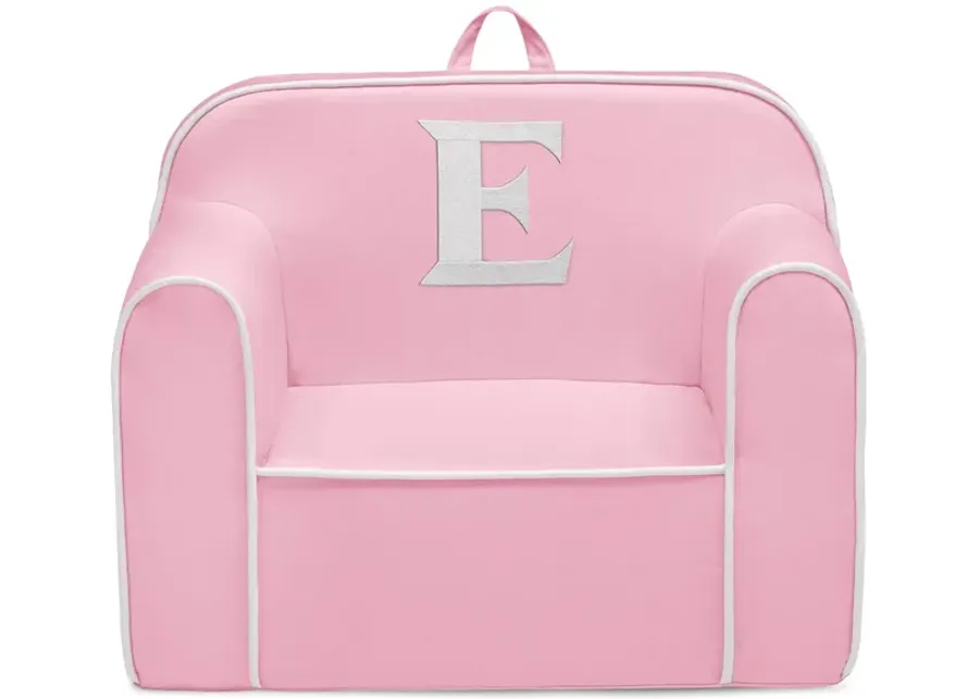 Cozee Monogrammed Chair Letter "E" in Pink/White by Delta Children