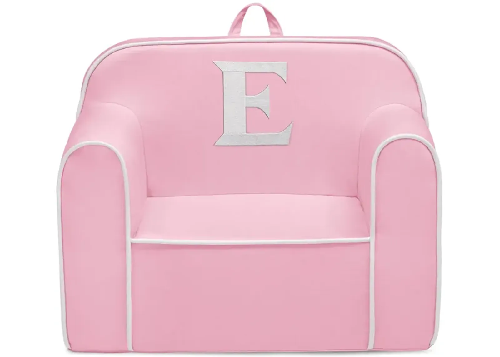 Cozee Monogrammed Chair Letter "E" in Pink/White by Delta Children