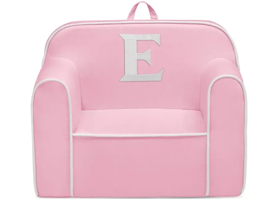 Cozee Monogrammed Chair Letter "E" in Pink/White by Delta Children