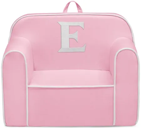 Cozee Monogrammed Chair Letter "E" in Pink/White by Delta Children