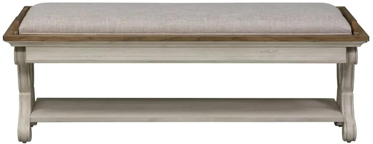 Farmhouse Reimagined Bench in White by Liberty Furniture