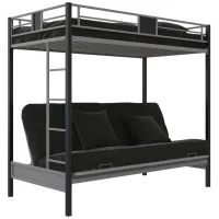 Silver Screen Twin over Futon Bunk Bed in Silver by DOREL HOME FURNISHINGS