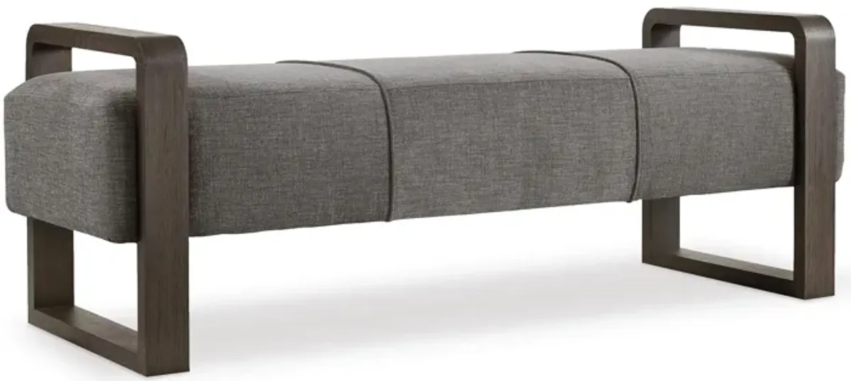 Curata Upholstered Bench in Dark Wood by Hooker Furniture