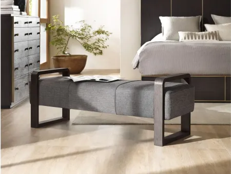 Curata Upholstered Bench in Dark Wood by Hooker Furniture