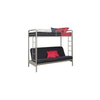 Atwater Living Metal Twin Over Futon Bunk Bed in Silver by DOREL HOME FURNISHINGS