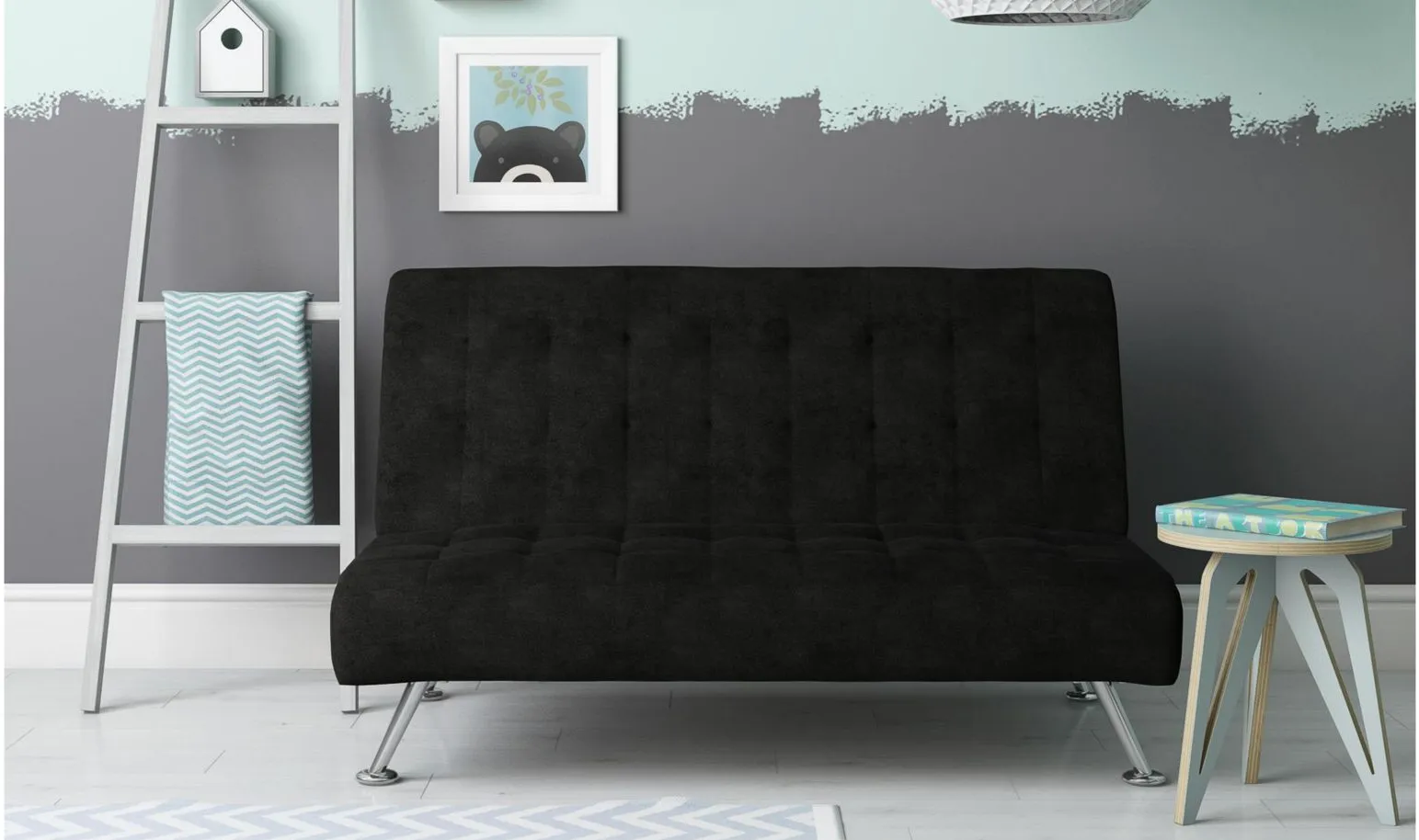 Midland Kids Futon in Black by DOREL HOME FURNISHINGS