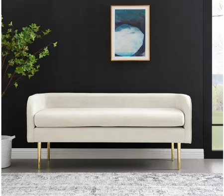 Marsha Bench in Dainty Cream by New Pacific Direct