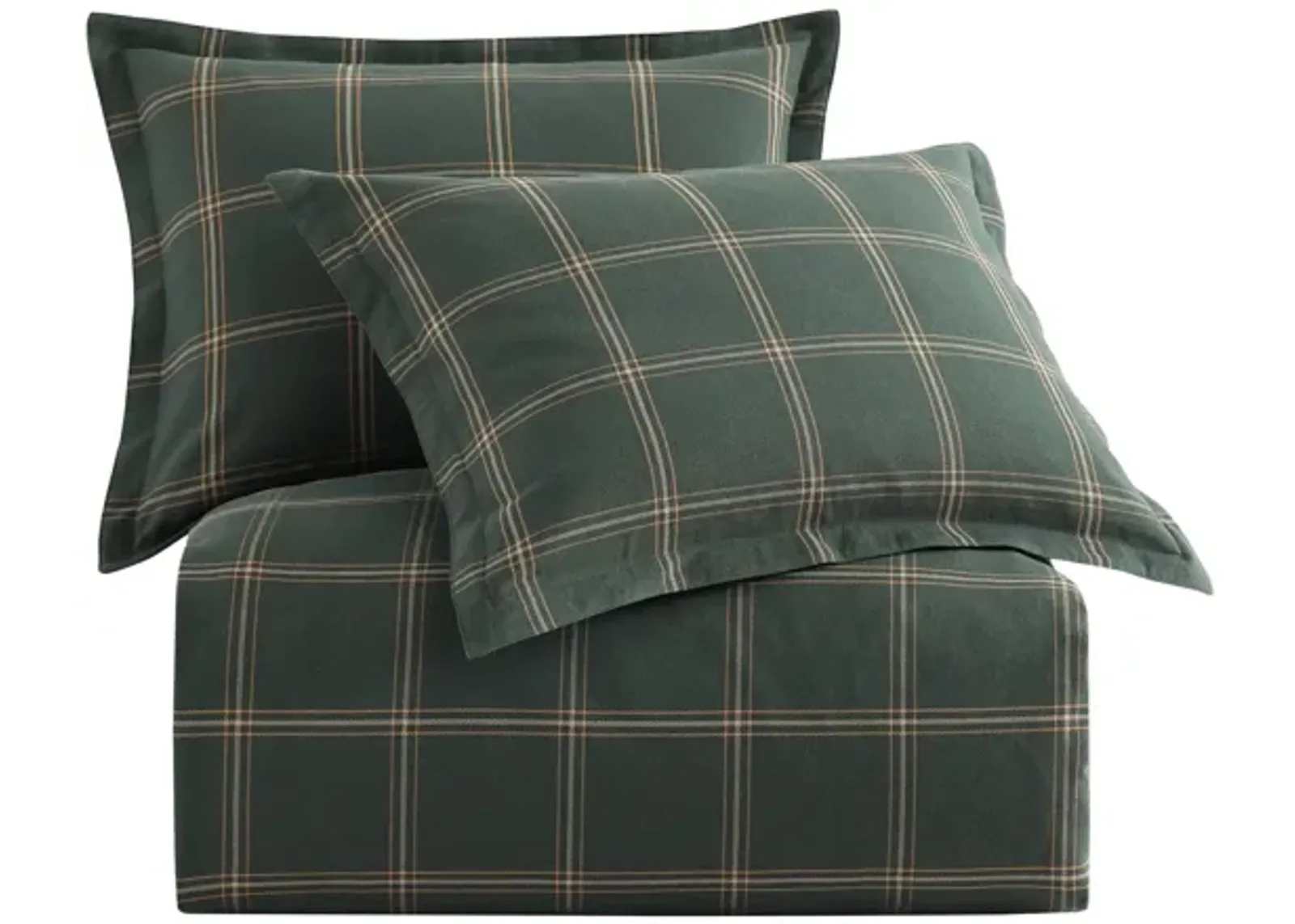 Windowpane Plaid 3-pc. Duvet Cover Set in Hunter Green by HiEnd Accents