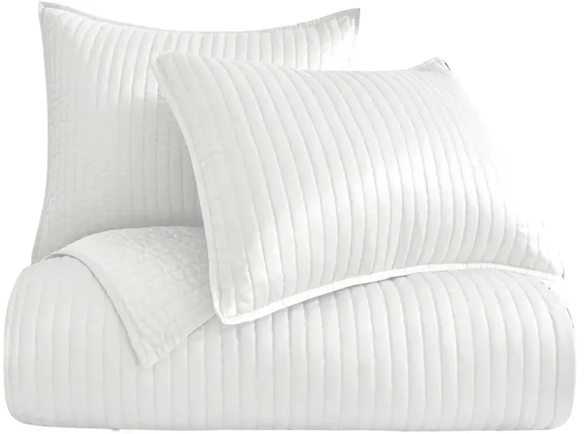 Satin Channel 2-pc. Quilt Set in White by HiEnd Accents