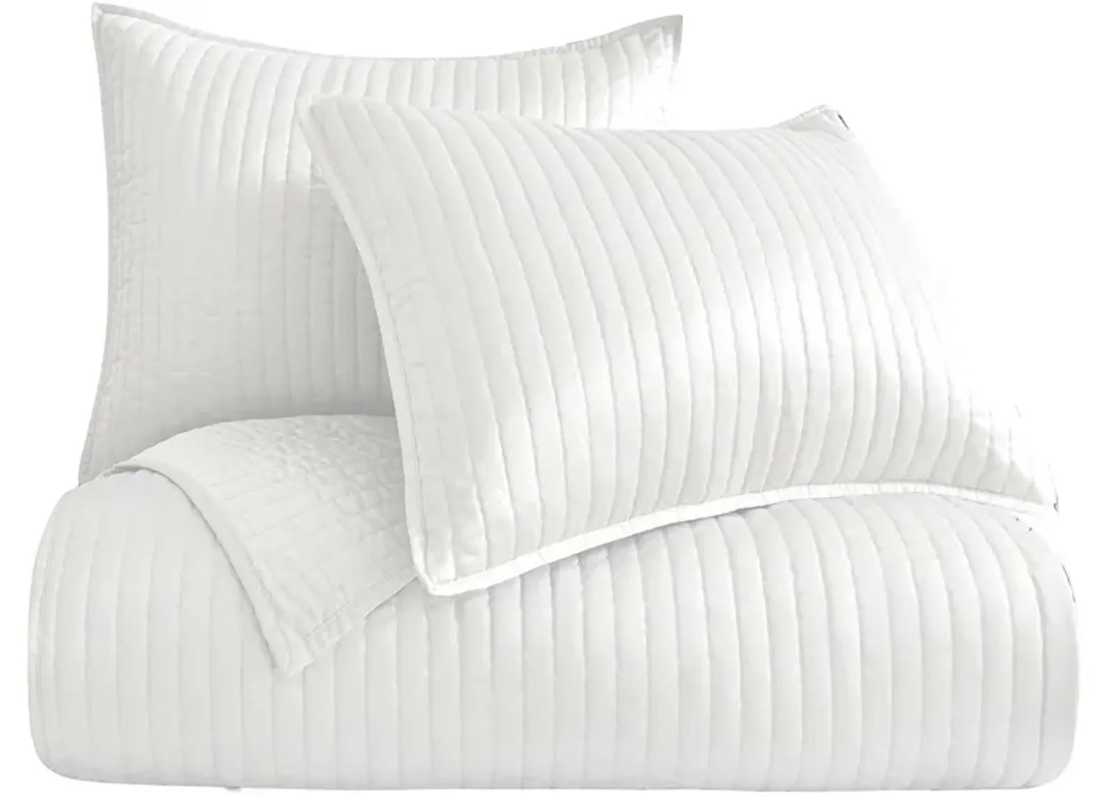 Satin Channel 2-pc. Quilt Set in White by HiEnd Accents