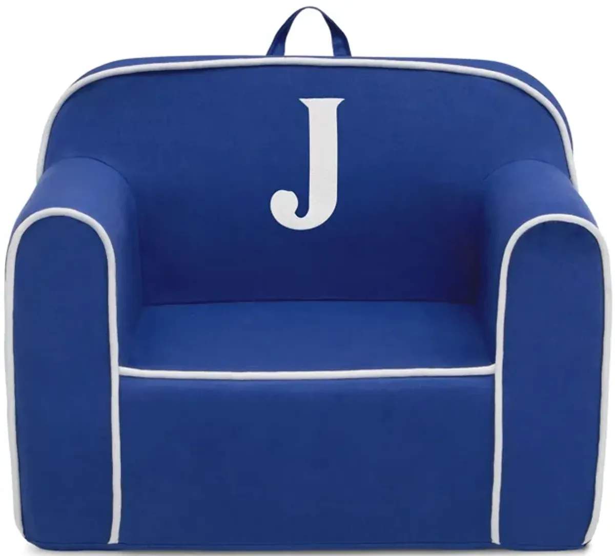 Cozee Monogrammed Chair Letter "J" in Navy/White by Delta Children