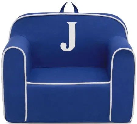 Cozee Monogrammed Chair Letter "J" in Navy/White by Delta Children