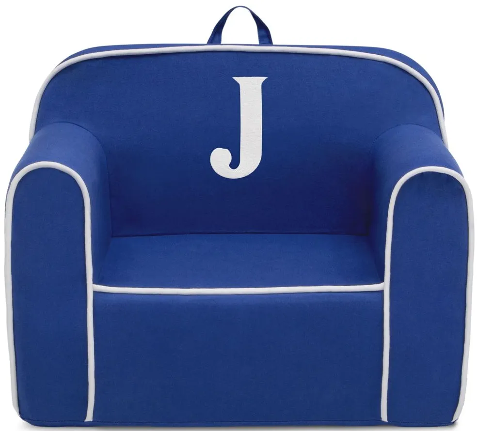 Cozee Monogrammed Chair Letter "J" in Navy/White by Delta Children
