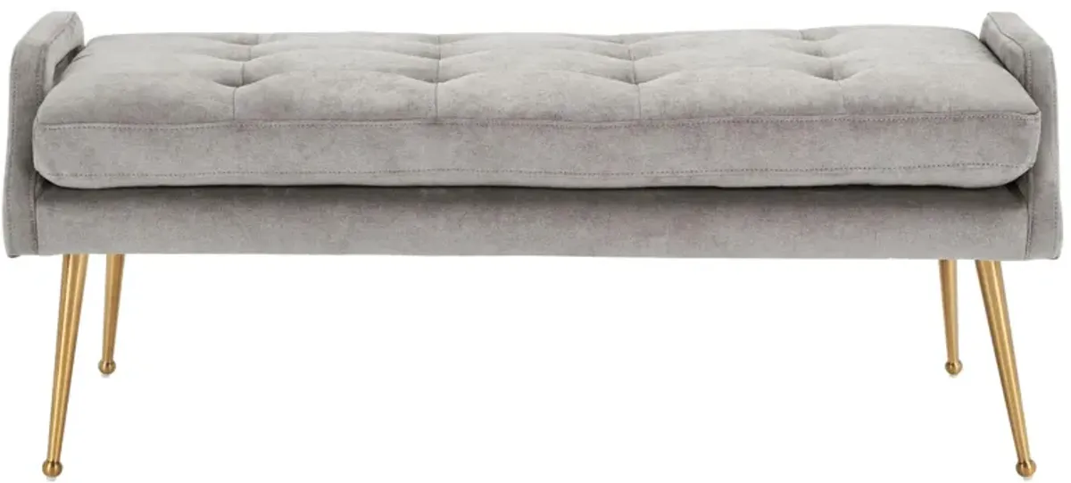 Everlynn Bench in Silver Gray / Gold by Safavieh